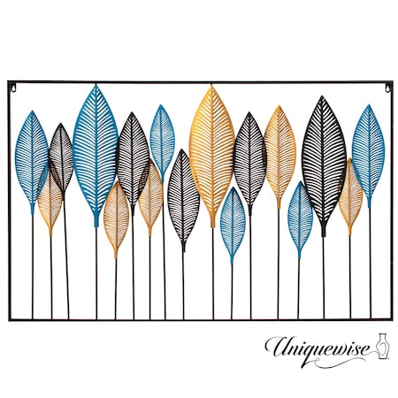 Uniquewise Multicolor Leaf Artistry Metal Wall Dcor QI004638